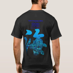 T-shirt Calligraphie kanji-Mer- avec récif corallien de Si
