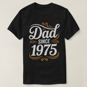 T-shirt calligraphié « Papa depuis 1975 »