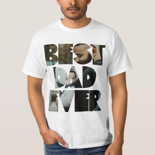 T-shirt Calligraphie photo moderne de Best Papa Jamais (Devant)