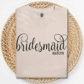 T-shirt Calligraphy Black Script Bridesmaid Bachelorette
