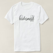 T-shirt Calligraphy Black Script Bridesmaid Bachelorette (Design devant)