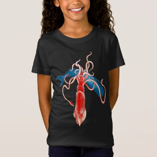 T-Shirt Calmar géant contre baleine (Devant)