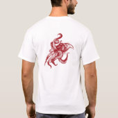 T-shirt Calmar géant en colère en rouge (Dos)