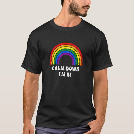 T-shirt Calme Im Bi Rainbow Pride Bisexual Pr (Devant)