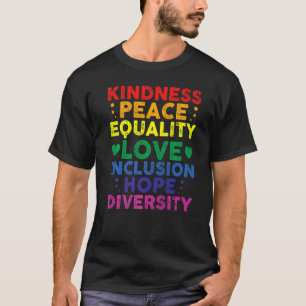 T-shirt Calme Paix Égalité Inclusion Diversité Couleur