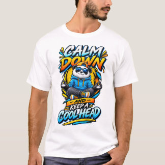 T-shirt Calmez-vous et Gardez la Tête Cool Panda