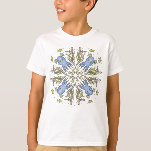 T-shirt Calming Kawaii Octopus Kaleidoscope - Ocean Dreams (Devant)