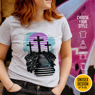 T-shirt Calvaire Golgotha c'est fini Moderne chrétien