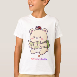 T-shirt Camarade d'aventure Ourson Mignon Kawaii Voyage Ex