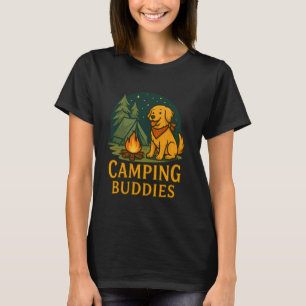 T-shirt Camarades de camping au feu de camp Chien mignon R