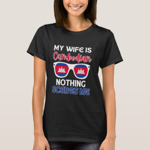 T-shirt Cambodge Angkor Vat Cambodge Drapeau Ma Femme Est