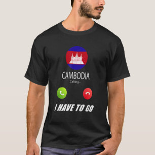 T-shirt Cambodge Drapeau Souvenir Le Cambodge Appelle