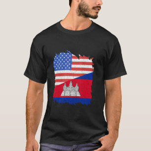 T-shirt Cambodge Drapeau USA Amérique Cambodge Pride Cambo