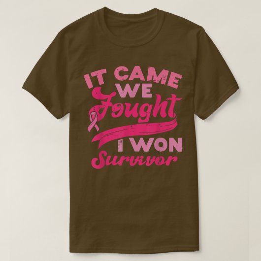 T-shirt Camé We Fought I Won Survivor Breast Cancer (Design devant)