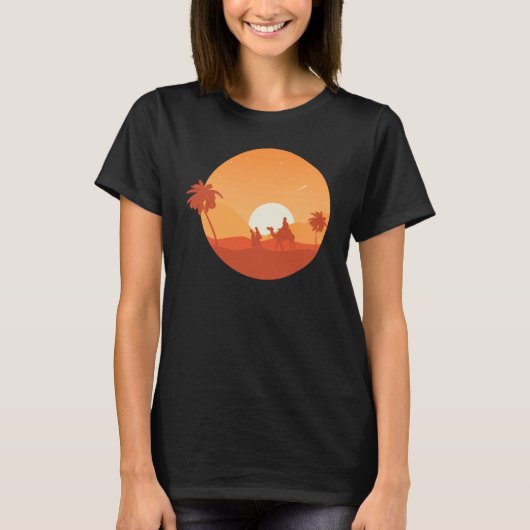 T-shirt Camel Desert Sunset  Oasis Morocco (Devant)