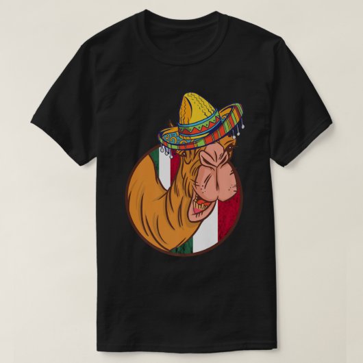 T-shirt Camel mexicain Casquette Sombrero Funny Camel Life (Design devant)