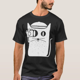 T-shirt Caméra Cat Kitten Photographie Vintage