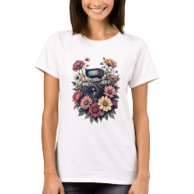 Caméra rétro et art floral