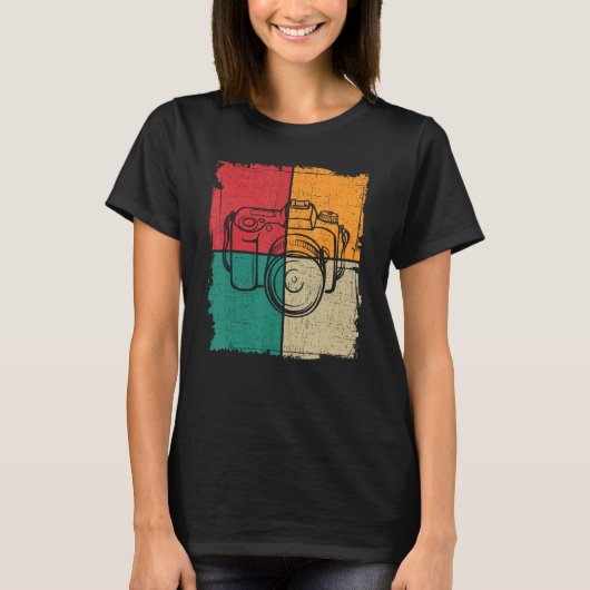 T-shirt Camera Retro Vintage 70s 80s Style (Devant)