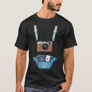 T-shirt Caméra Touristique Sangle Fanny Pack Passeport Hal