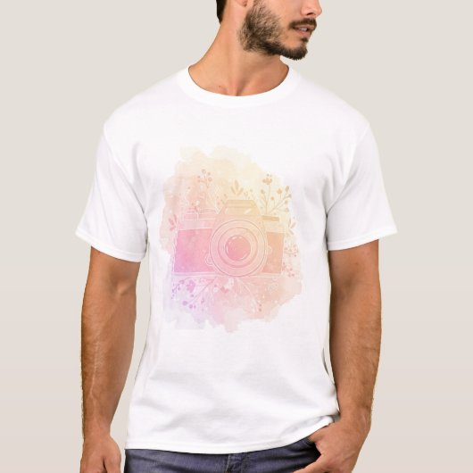 T-shirt Caméra vintage avec fleur (Devant)