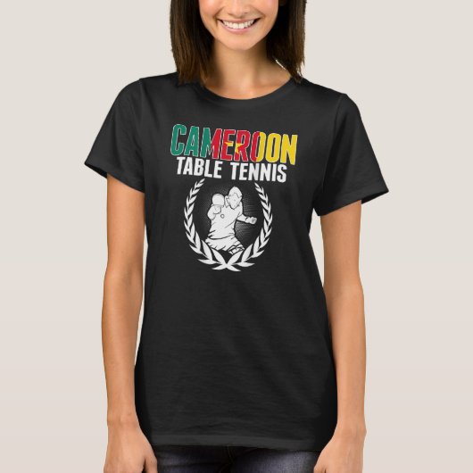 T-shirt Cameroon Table Tennis Cameroonian Ping Pong Suppo (Devant)