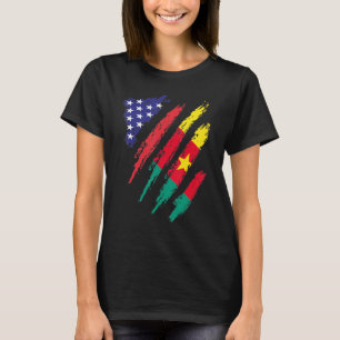 T-shirt Cameroun American Gros Drapeau USA Patriot Heritag