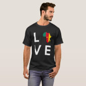 T-shirt Cameroun Drapeau Aimer Afrique Continent Silhouett (Devant entier)