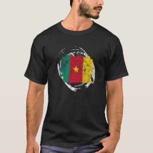 T-shirt Cameroun drapeau camerounais Fière Amour du Coeur