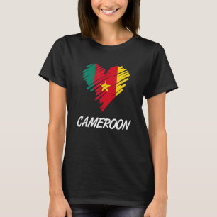 T-shirt Cameroun drapeau camerounais Fière Amour du Coeur