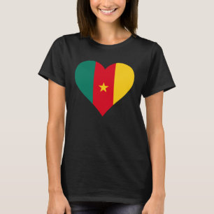 T-shirt Cameroun Drapeau Coeur Cameroun Aimer Cameroun Cam