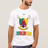 T-shirt Cameroun Drapeau et blason Patriotique (Devant)