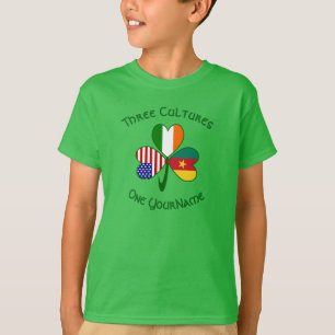 T-shirt Cameroun Irlande États-Unis Trèfle Drapeau Personn