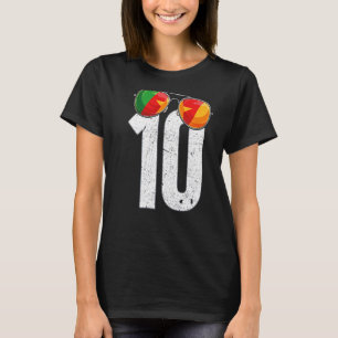 T-shirt Cameroun Joueur de football Numéro 10 drapeau came