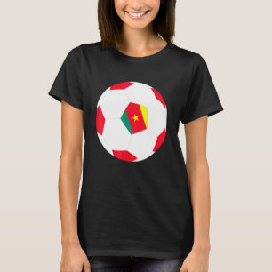 T-shirt Cameroun Soccer Ball camerounais Drapeau Jersey Pr