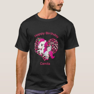 T-shirt Camila Licorne Nom Joyeux Anniversaire Fille Fête