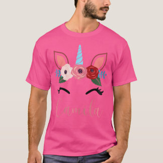 T-shirt Camila Magique Licorne Florale Mignonne Pour Fille