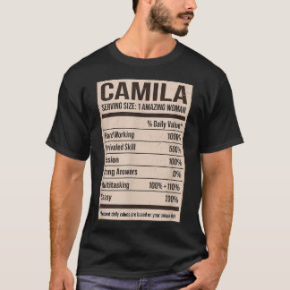 T-shirt Camila Nutrition Facts Nom Pseudo Alias Titre F
