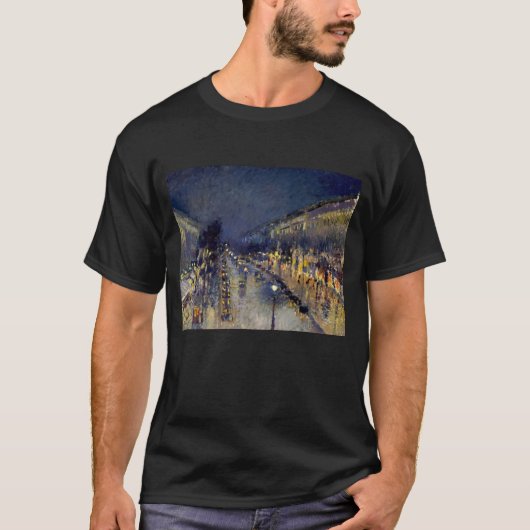 T-shirt Camille Pissarro - Boulevard Montmartre en nuit (Devant)