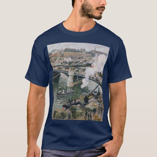 T-shirt Camille Pissarro Pont Boieldieu à Rouen Peinture (Devant)