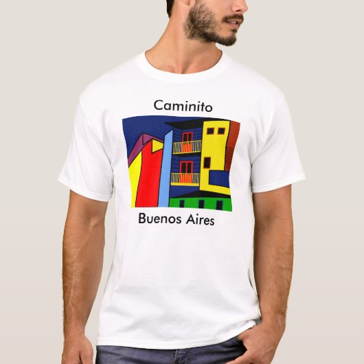 T-shirt Caminito à Boca, un quartier de Buenos Aires (Devant)