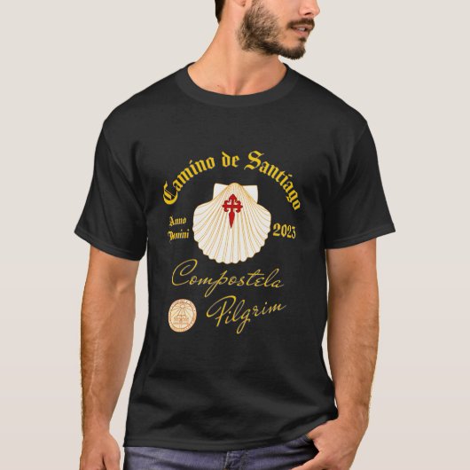 T-shirt Camino De Santiago Anno Domini 2023 Scallop Shell (Devant)