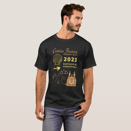 T-shirt Camino Frances French Way 2023 Santiago de Compost (Devant entier)