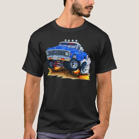 T-shirt Camion 1970-72 de bleu de Chevy CK1500 (Devant)