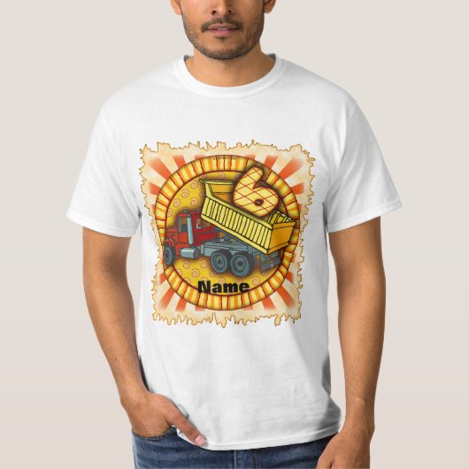 T-shirt Camion à benne 6 ans d'anniversaire (Devant)
