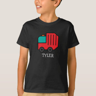 T-shirt Camion à ordures et à recyclage avec nom d'enfant