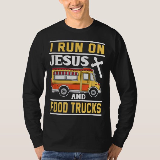T-shirt Camion alimentaire Je cours sur Jésus et Camion al (Devant)