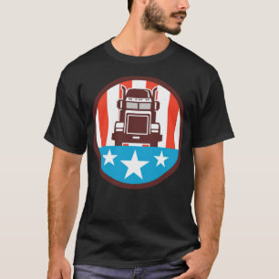 T-shirt Camion américain Flag Circle fitness fashion