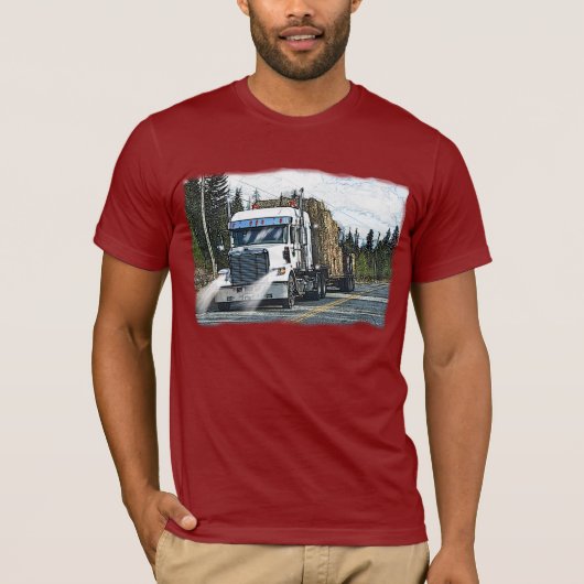 T-shirt Camion blanc avec balles de foin pour camions (Devant)