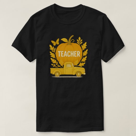 T-shirt Camion Citrouille d'automne pour enseignants T-shi (Design devant)
